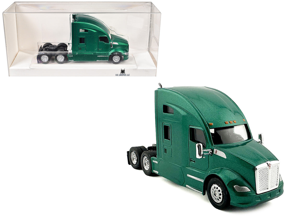 Kenworth T680 Sleeper Cab Green Metallic 1/87 (HO) Plastic Model Car by HO Logistics LuxuryLifeWay Online Store