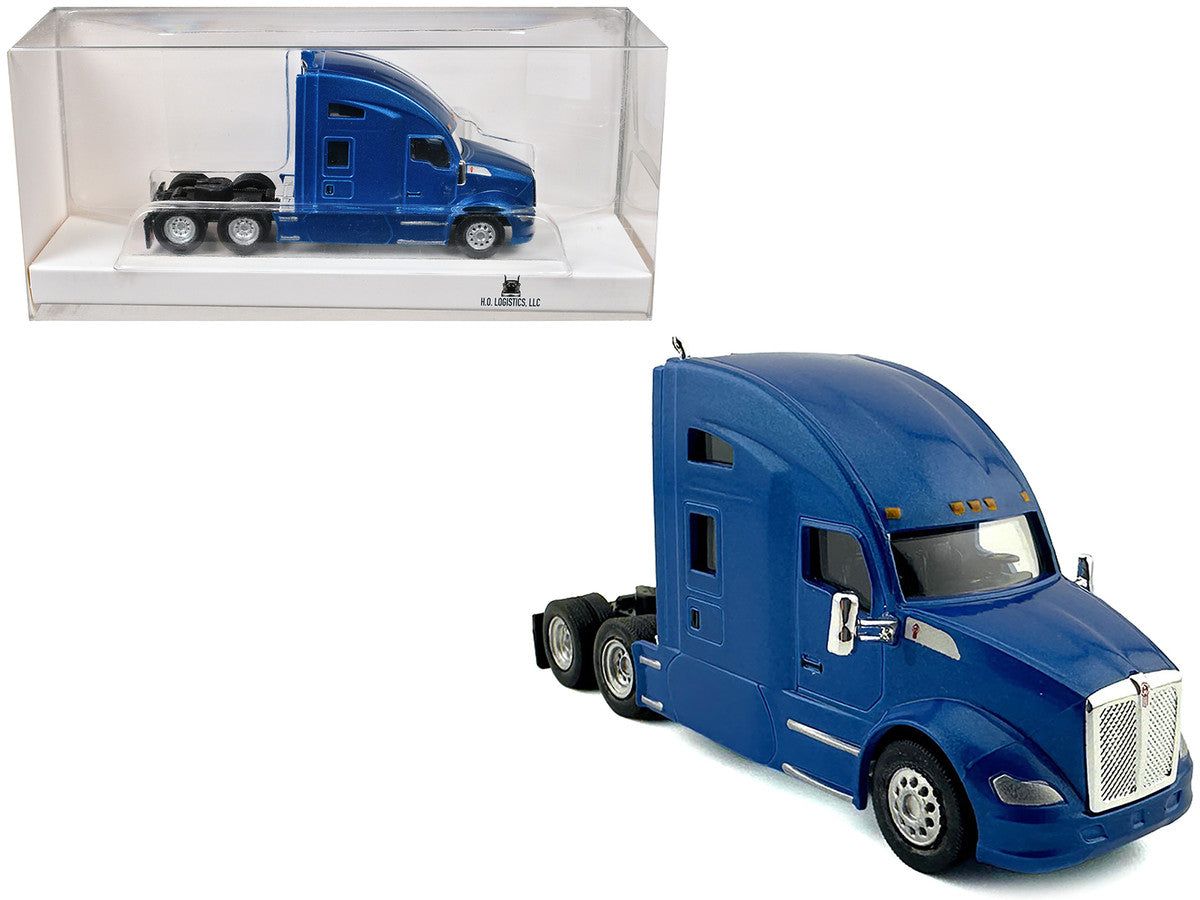 Kenworth T680 Sleeper Cab Blue Metallic 1/87 (HO) Plastic Model Car by HO Logistics LuxuryLifeWay Online Store