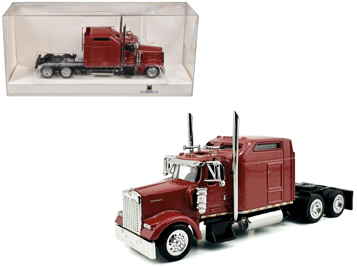 Kenworth W900L Truck Tractor with Sleeper Cab Red Metallic 1/87 (HO) Scale Plastic Model Car by HO Logistics LuxuryLifeWay Online Store
