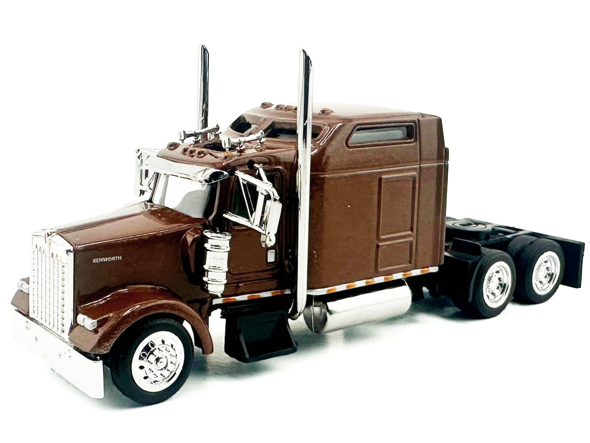 Kenworth W900L Truck Tractor with Sleeper Cab Brown Metallic 1/87 (HO) Scale Plastic Model Car by HO Logistics LuxuryLifeWay Online Store