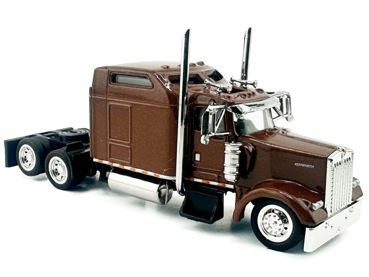 Kenworth W900L Truck Tractor with Sleeper Cab Brown Metallic 1/87 (HO) Scale Plastic Model Car by HO Logistics LuxuryLifeWay Online Store