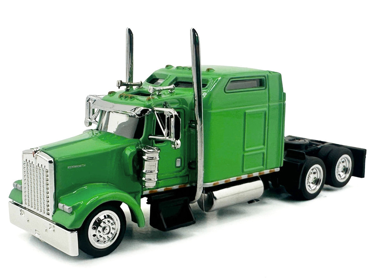 Kenworth W900L Truck Tractor with Sleeper Cab Lime Green 1/87 (HO) Scale Plastic Model Car by HO Logistics LuxuryLifeWay Online Store