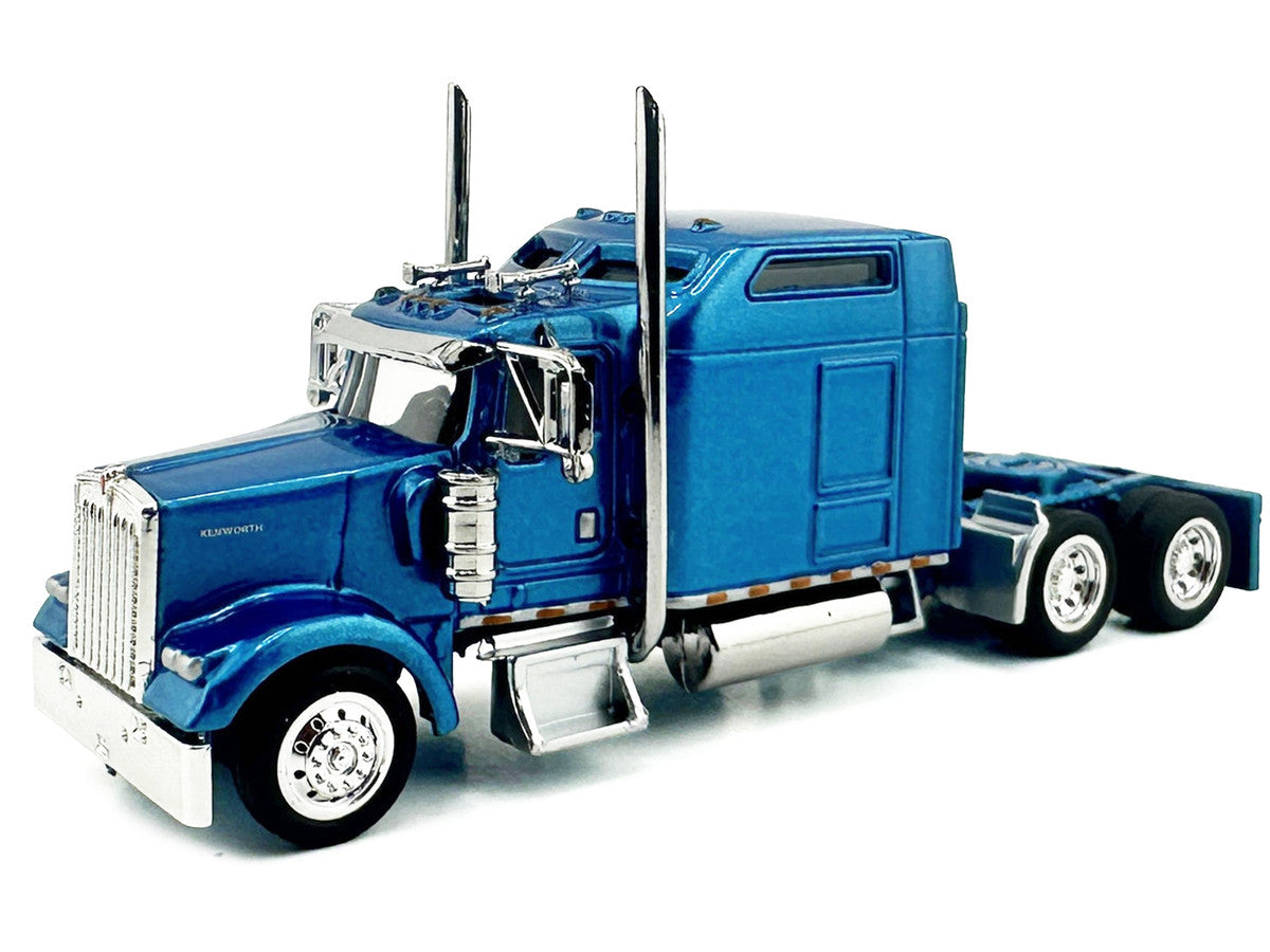 Kenworth W900L Truck Tractor with Sleeper Cab Blue Metallic 1/87 (HO) Scale Plastic Model Car by HO Logistics LuxuryLifeWay Online Store