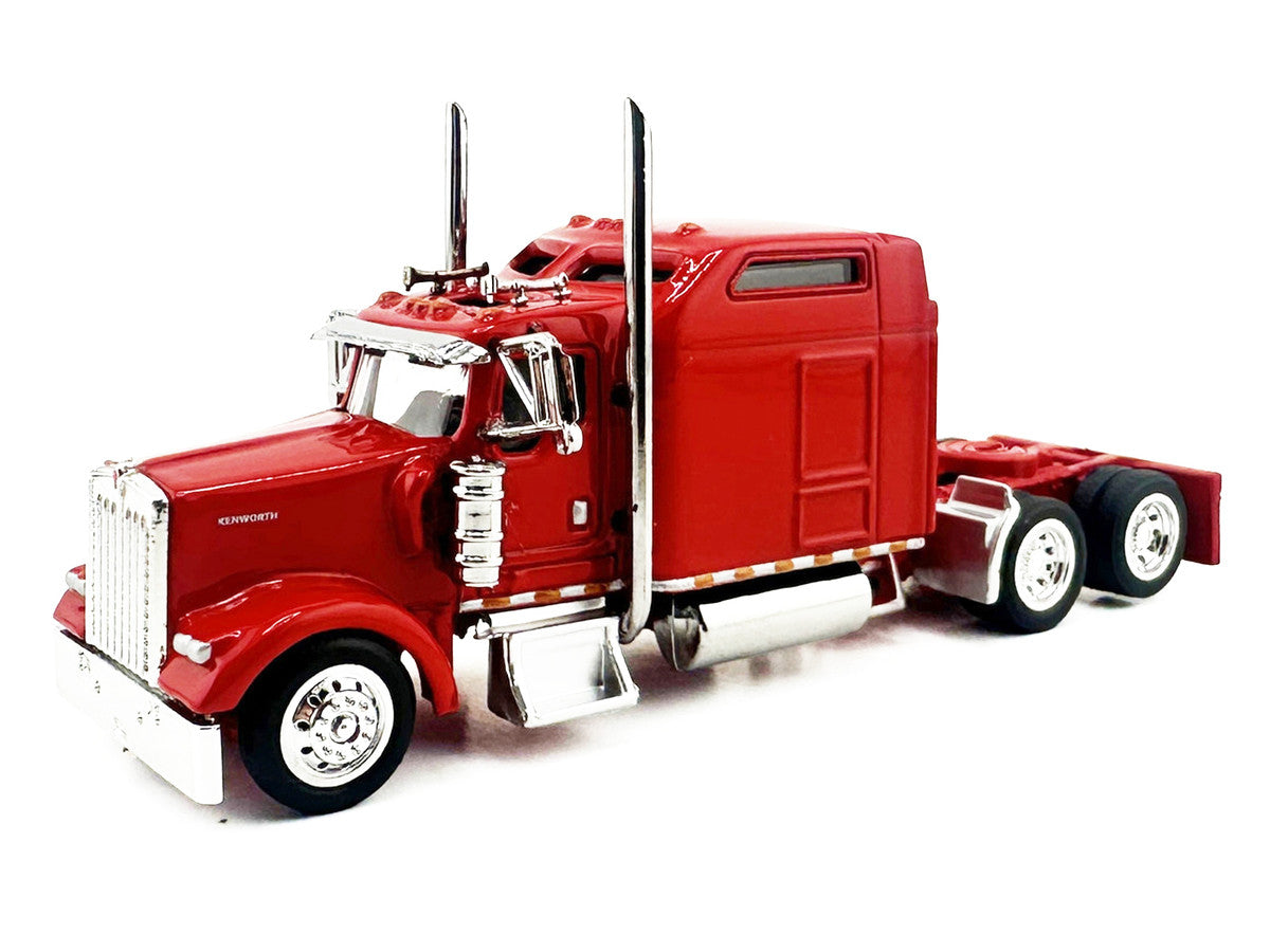 Kenworth W900L Truck Tractor with Sleeper Cab Red and Covered Grain Trailer White with Red Tarp Combo Set 1/87 (HO) Plastic Model Car by HO Logistics LuxuryLifeWay Online Store