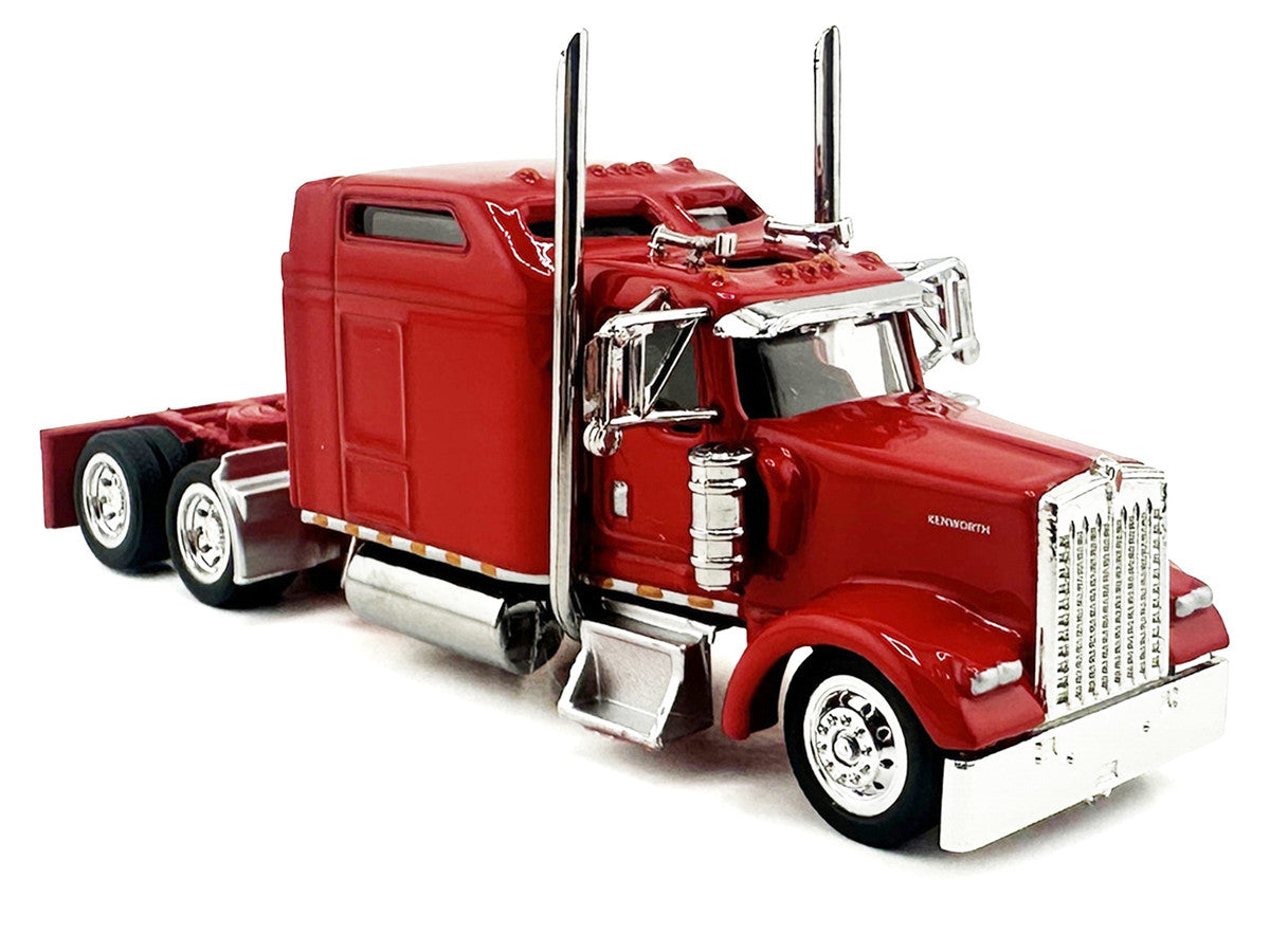 Kenworth W900L Truck Tractor with Sleeper Cab Red and Covered Grain Trailer White with Red Tarp Combo Set 1/87 (HO) Plastic Model Car by HO Logistics LuxuryLifeWay Online Store