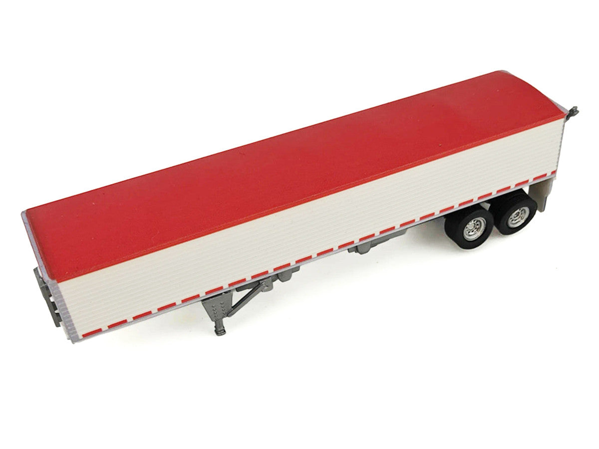 Kenworth W900L Truck Tractor with Sleeper Cab Red and Covered Grain Trailer White with Red Tarp Combo Set 1/87 (HO) Plastic Model Car by HO Logistics LuxuryLifeWay Online Store
