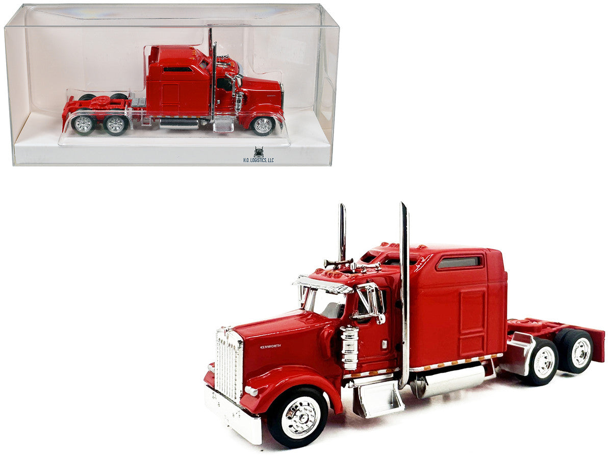 Kenworth W900L Truck Tractor with Sleeper Cab Red 1/87 (HO) Scale Plastic Model Car by HO Logistics LuxuryLifeWay Online Store