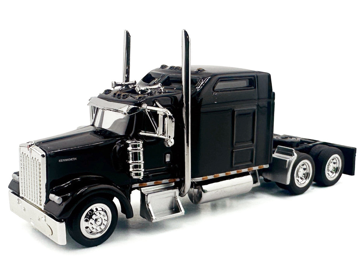Kenworth W900L Truck Tractor with Sleeper Cab Black 1/87 (HO) Scale Plastic Model Car by HO Logistics LuxuryLifeWay Online Store