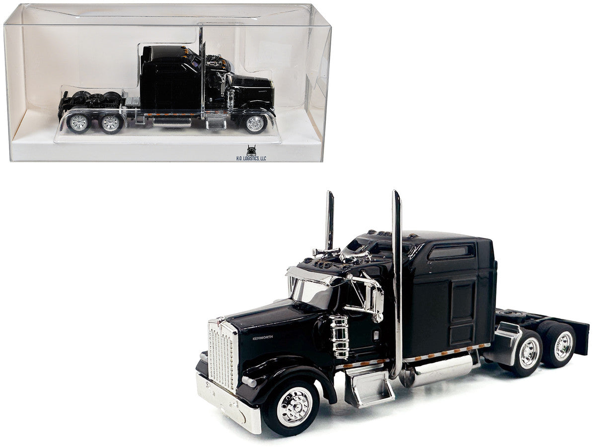Kenworth W900L Truck Tractor with Sleeper Cab Black 1/87 (HO) Scale Plastic Model Car by HO Logistics LuxuryLifeWay Online Store