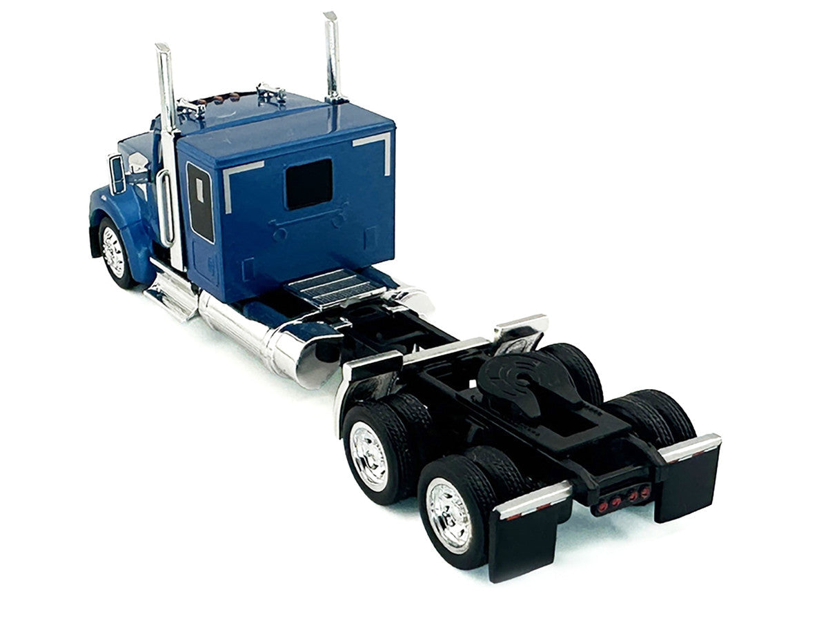 Kenworth W990 with Flat Top Sleeper Cab Blue Metallic 1/87 (HO) Plastic Model Car by HO Logistics LuxuryLifeWay Online Store