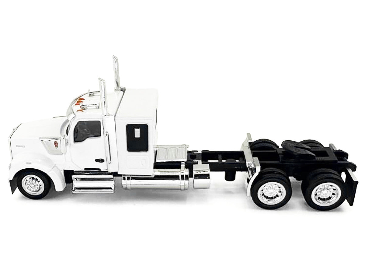 Kenworth W990 with Flat Top Sleeper Cab White 1/87 (HO) Plastic Model Car by HO Logistics LuxuryLifeWay Online Store