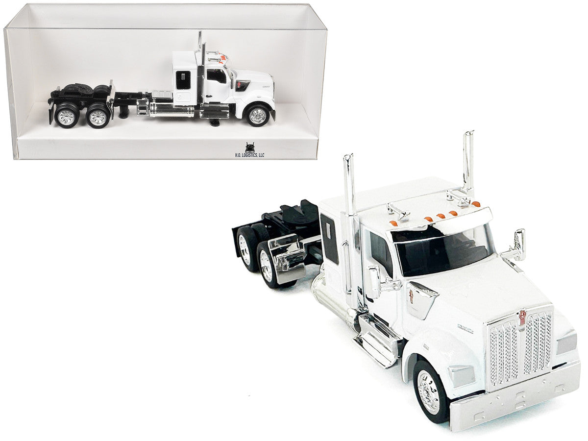 Kenworth W990 with Flat Top Sleeper Cab White 1/87 (HO) Plastic Model Car by HO Logistics LuxuryLifeWay Online Store