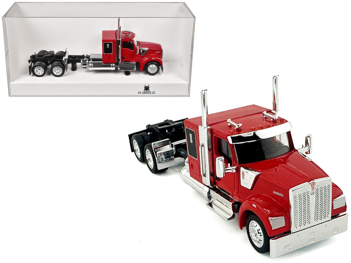Kenworth W990 with Flat Top Sleeper Cab Red 1/87 (HO) Plastic Model Car by HO Logistics LuxuryLifeWay Online Store