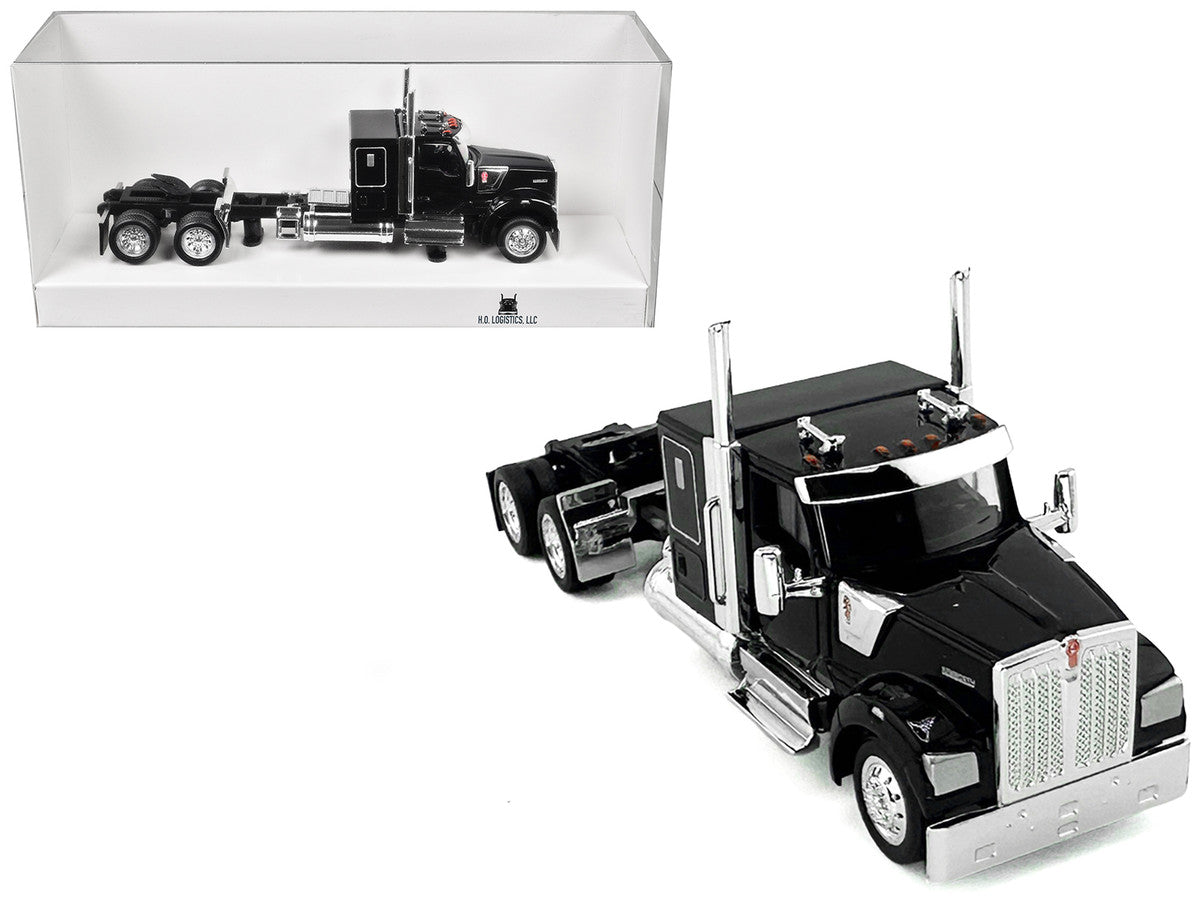 Kenworth W990 with Flat Top Sleeper Cab Black 1/87 (HO) Plastic Model Car by HO Logistics LuxuryLifeWay Online Store