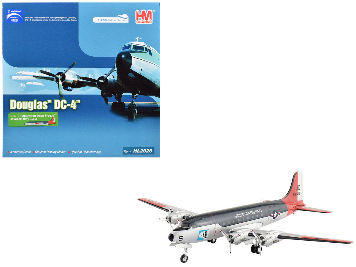 Douglas R5D-3 Skymaster Transport Aircraft "Operation Deep Freeze" (1950s) United States Navy "Airliner Series" 1/200 Diecast Model by Hobby Master LuxuryLifeWay Online Store