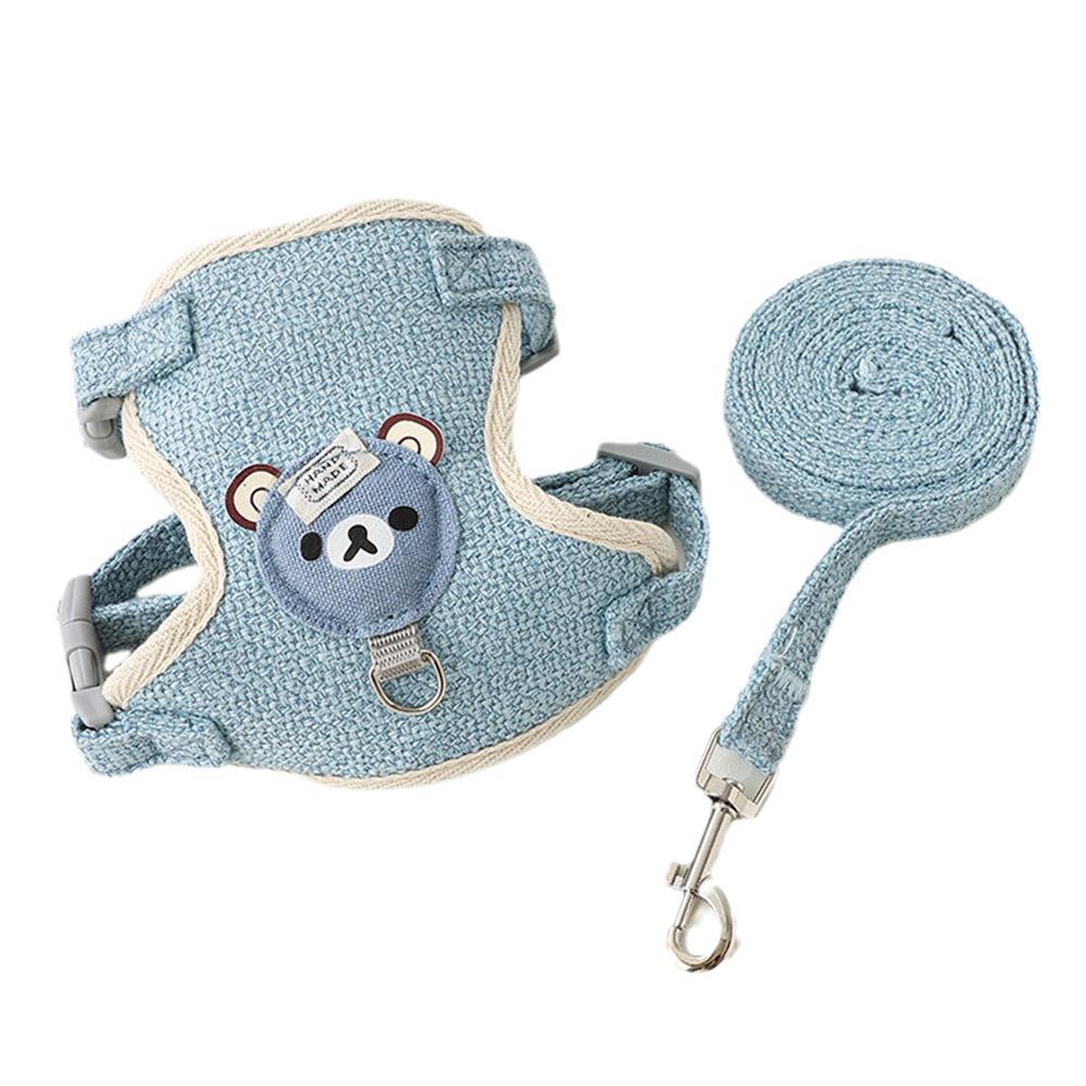 Cat Dog Harness with Lead Leash Adjustable Vest Mesh Breathable Adjustable Chest Harness Outdoor Walking Cat Pet Supplies Pi-Mart