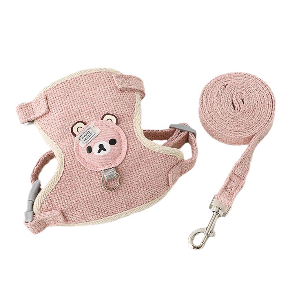 Cat Dog Harness with Lead Leash Adjustable Vest Mesh Breathable Adjustable Chest Harness Outdoor Walking Cat Pet Supplies Pi-Mart