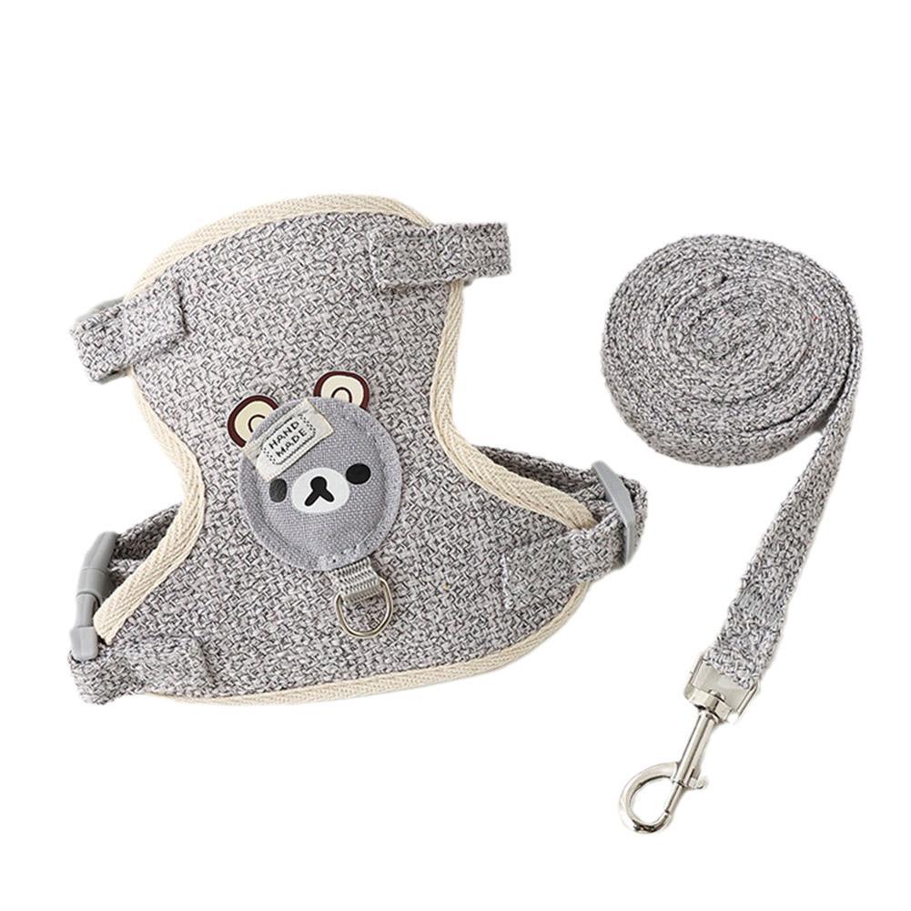 Cat Dog Harness with Lead Leash Adjustable Vest Mesh Breathable Adjustable Chest Harness Outdoor Walking Cat Pet Supplies Pi-Mart
