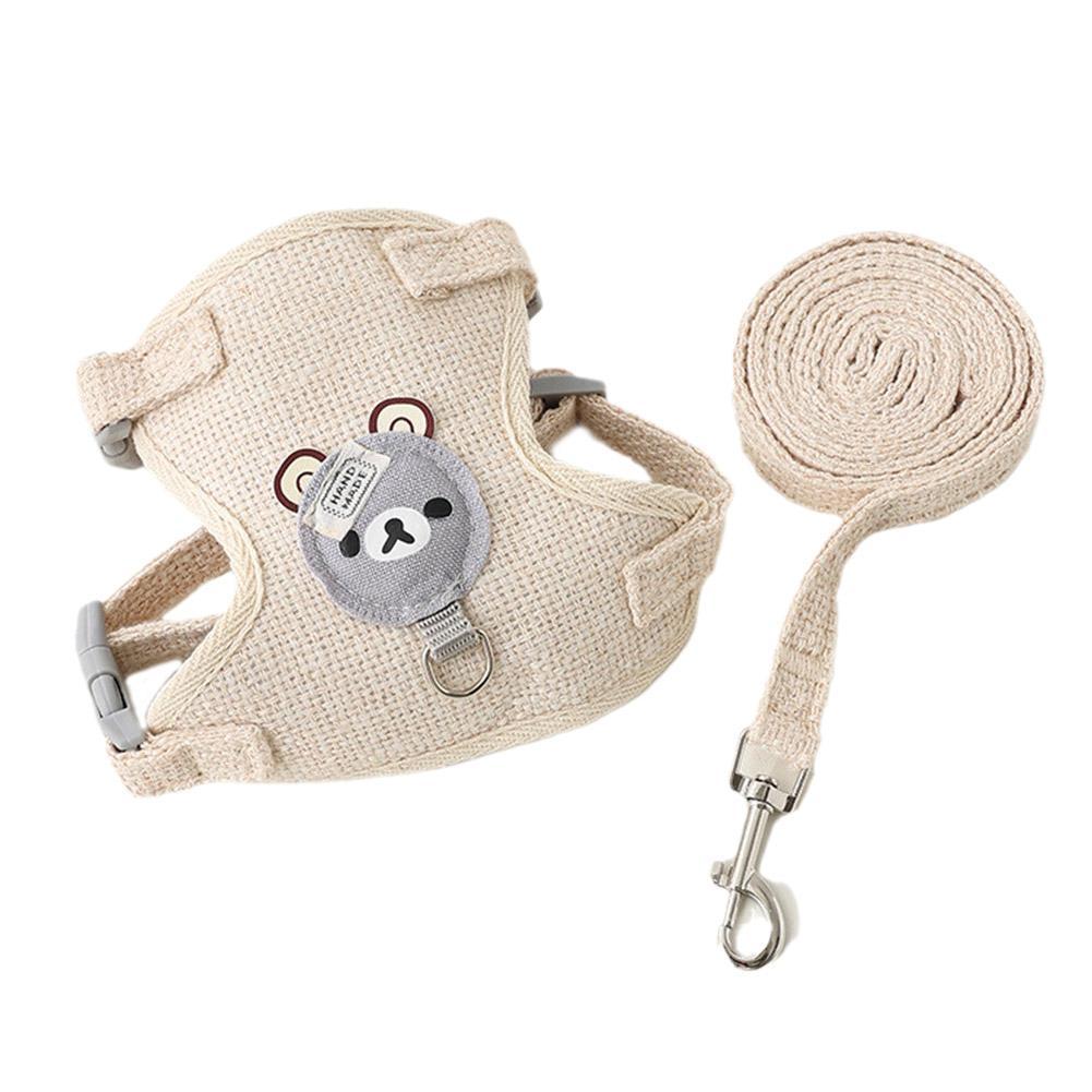 Cat Dog Harness with Lead Leash Adjustable Vest Mesh Breathable Adjustable Chest Harness Outdoor Walking Cat Pet Supplies Pi-Mart
