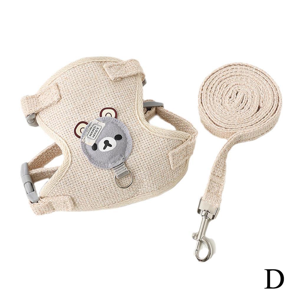 Cat Dog Harness with Lead Leash Adjustable Vest Mesh Breathable Adjustable Chest Harness Outdoor Walking Cat Pet Supplies Pi-Mart