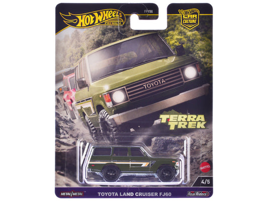 Toyota Land Cruiser FJ60 Green with Stripes "Terra Trek" Series Diecast Model Car by Hot Wheels LuxuryLifeWay Online Store