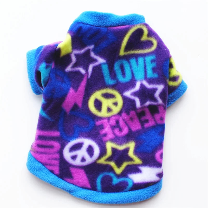 Chihuahua Clothes Cute Printed Small Dog Clothes French Bulldog Dogs Clothes Pets Warm Fleece Dog Winter Coat Puppy Dog Costume Pi-Mart