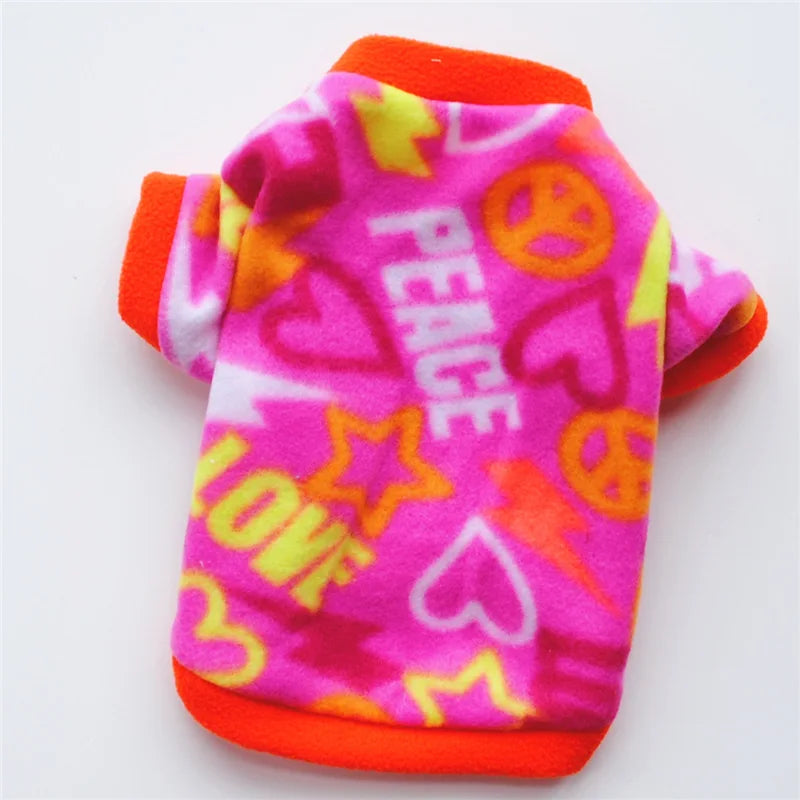 Chihuahua Clothes Cute Printed Small Dog Clothes French Bulldog Dogs Clothes Pets Warm Fleece Dog Winter Coat Puppy Dog Costume Pi-Mart