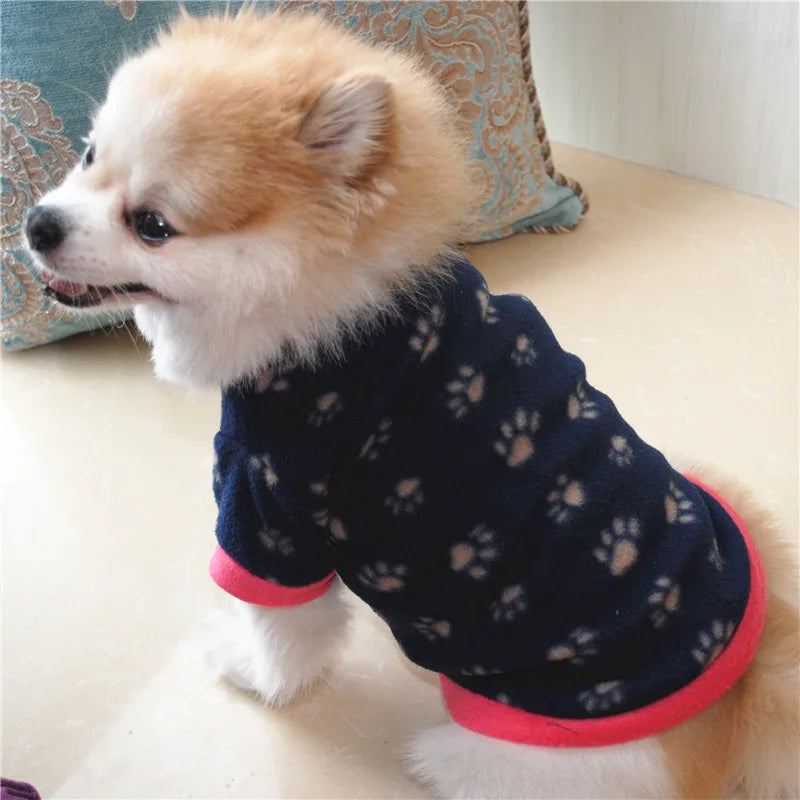 Chihuahua Clothes Cute Printed Small Dog Clothes French Bulldog Dogs Clothes Pets Warm Fleece Dog Winter Coat Puppy Dog Costume Pi-Mart