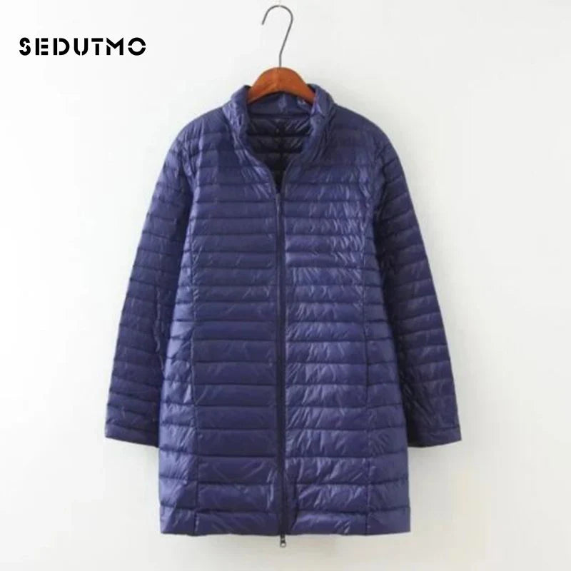 SEDUTMO Winter Down Jackets Women Long Ultra Light Duck Down Coat Slim Puffer Jacket  Autumn Parkas ED619 LadyShow.Store
