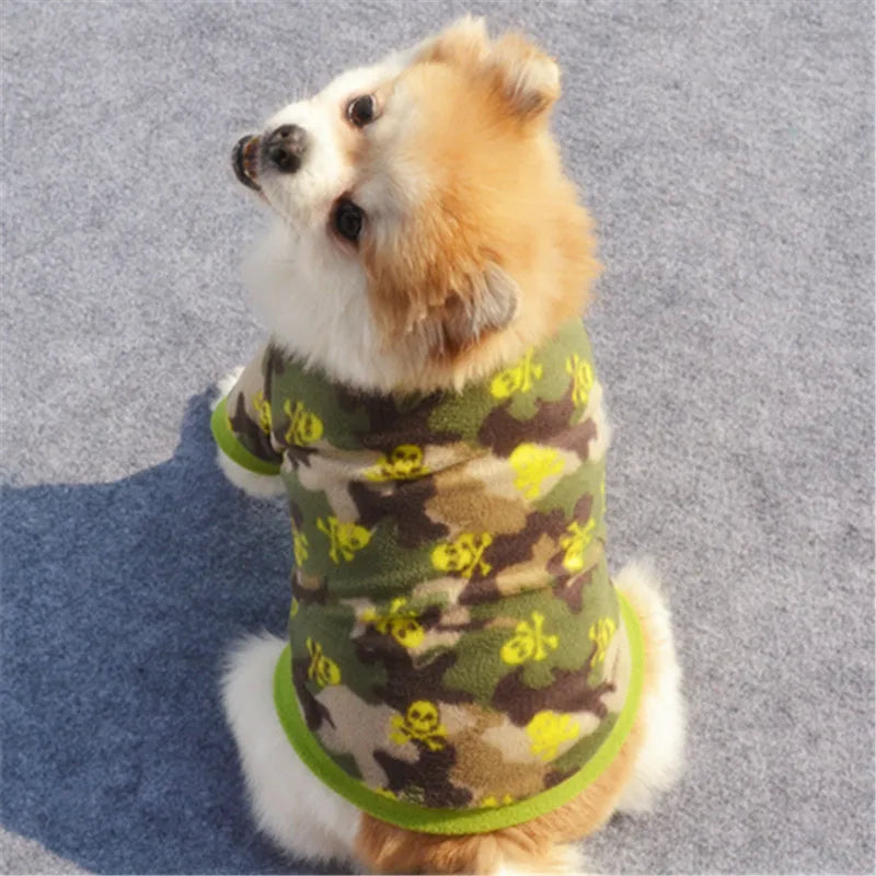 Chihuahua Clothes Cute Printed Small Dog Clothes French Bulldog Dogs Clothes Pets Warm Fleece Dog Winter Coat Puppy Dog Costume Pi-Mart