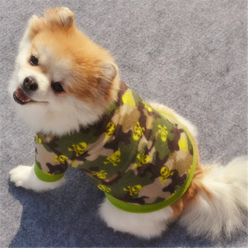 Chihuahua Clothes Cute Printed Small Dog Clothes French Bulldog Dogs Clothes Pets Warm Fleece Dog Winter Coat Puppy Dog Costume Pi-Mart