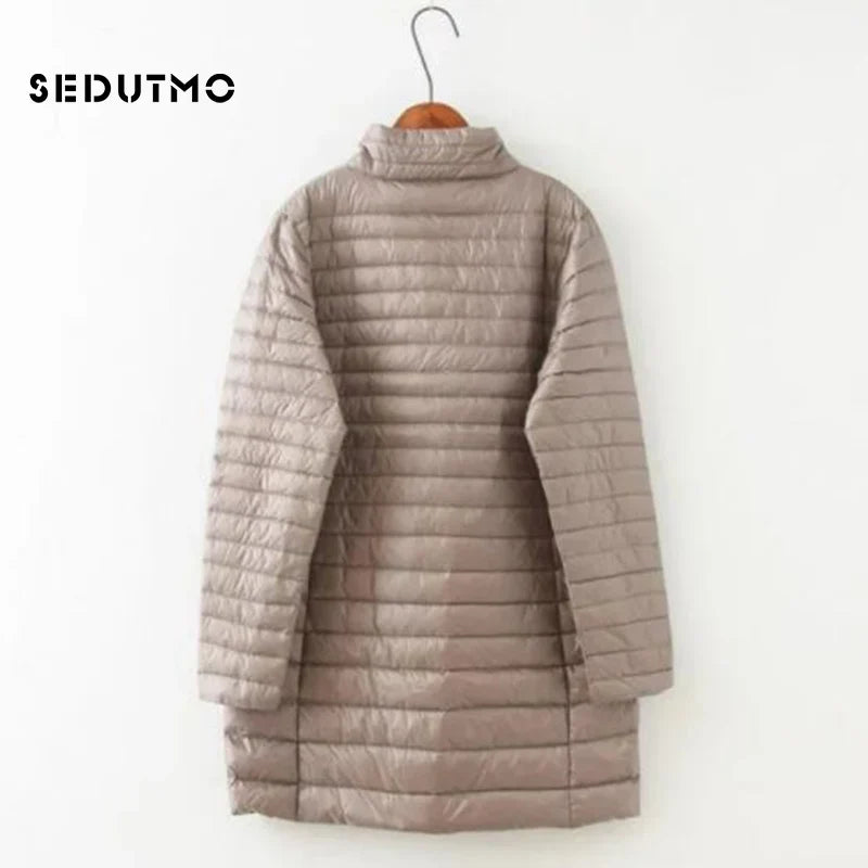 SEDUTMO Winter Down Jackets Women Long Ultra Light Duck Down Coat Slim Puffer Jacket  Autumn Parkas ED619 LadyShow.Store