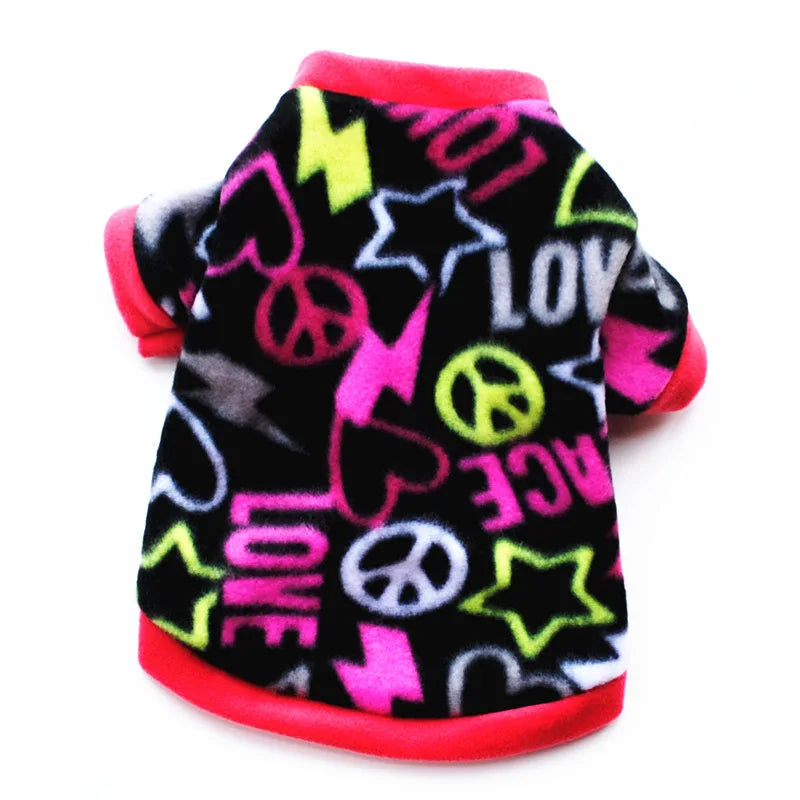 Chihuahua Clothes Cute Printed Small Dog Clothes French Bulldog Dogs Clothes Pets Warm Fleece Dog Winter Coat Puppy Dog Costume Pi-Mart
