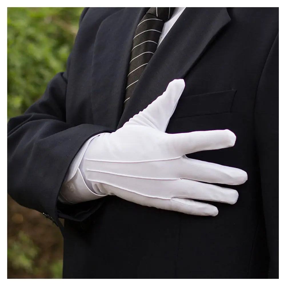New White Formal Gloves Tactical Gloves Red Wine Bottle Tuxedo Honor Guard Parade Santa Men Inspection Winter Gloves 1Pair Pi-Mart