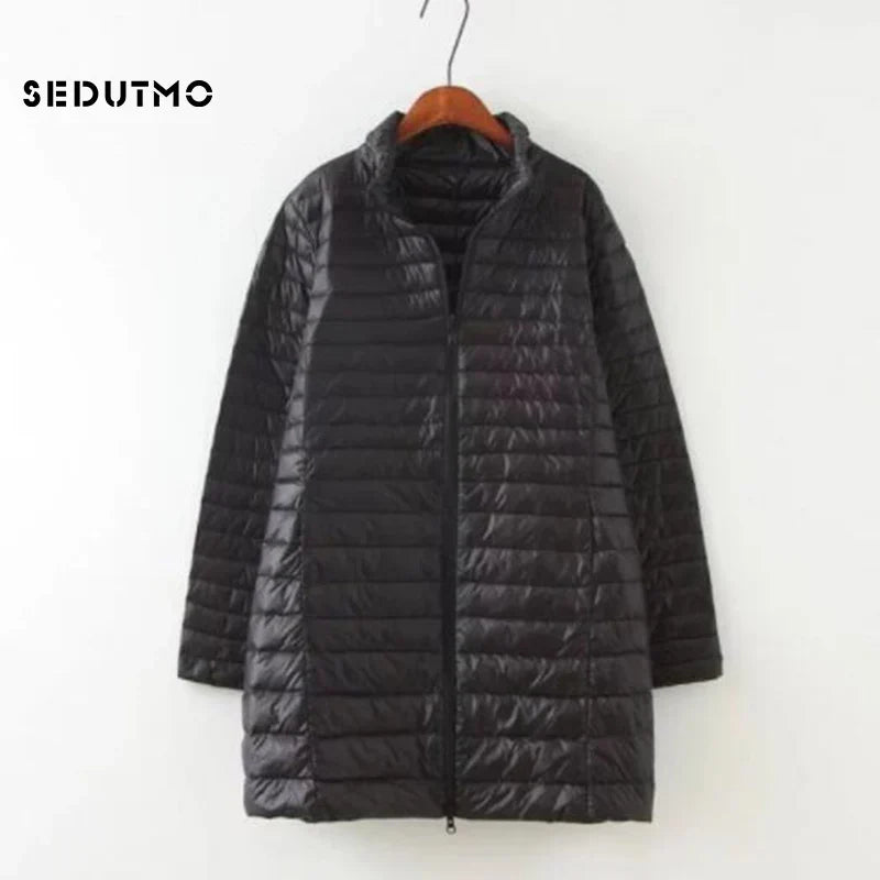 SEDUTMO Winter Down Jackets Women Long Ultra Light Duck Down Coat Slim Puffer Jacket  Autumn Parkas ED619 LadyShow.Store