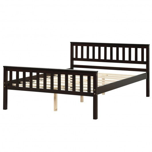 Full Size Wood Platform Bed with Headboard LuxuryLifeWay Online Store