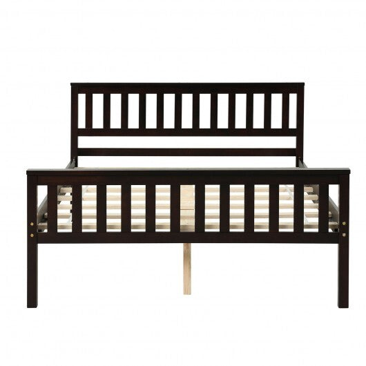 Full Size Wood Platform Bed with Headboard LuxuryLifeWay Online Store