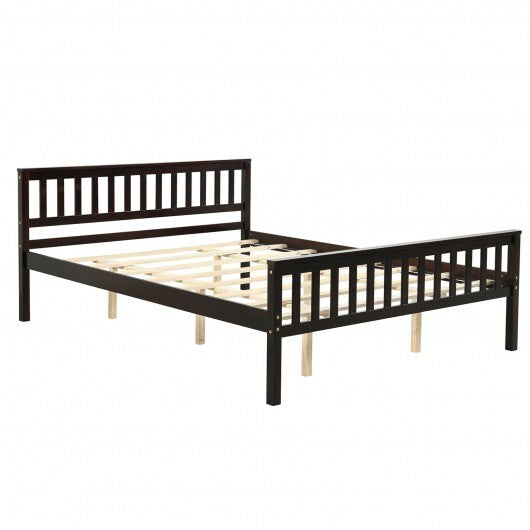 Queen Wood Platform Bed with Headboard - Color: Espresso - Size: Queen Size LuxuryLifeWay Online Store