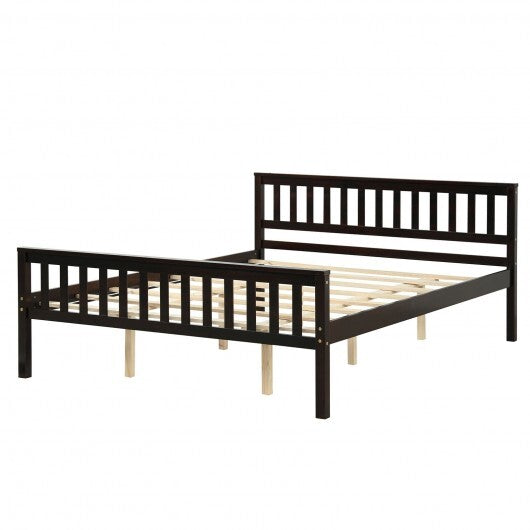 Queen Wood Platform Bed with Headboard - Color: Espresso - Size: Queen Size LuxuryLifeWay Online Store