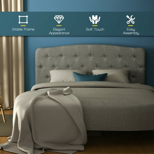 Faux Linen Headboard with Adjustable Heights-Light Gray - Color: Light Gray LuxuryLifeWay Online Store