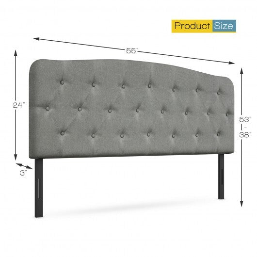 Faux Linen Headboard with Adjustable Heights-Light Gray - Color: Light Gray LuxuryLifeWay Online Store