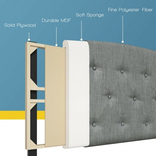 Faux Linen Headboard with Adjustable Heights-Light Gray - Color: Light Gray LuxuryLifeWay Online Store