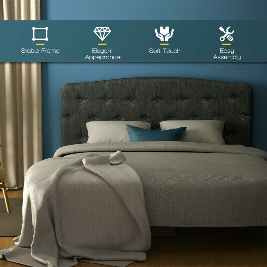 Faux Linen Headboard with Adjustable Heights-Light Gray LuxuryLifeWay Online Store