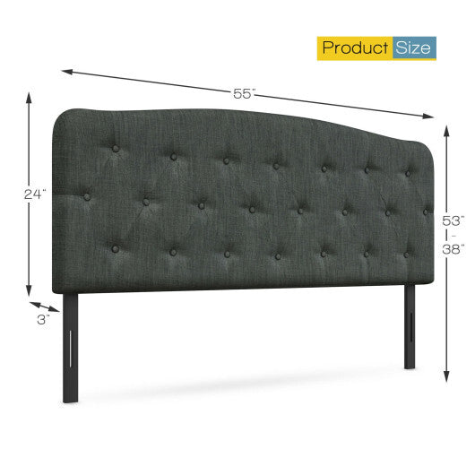 Faux Linen Headboard with Adjustable Heights-Light Gray LuxuryLifeWay Online Store