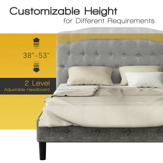 Queen Upholstered Headboard with Adjustable Heights-Light Gray - Color: Light Gray - Size: Queen Size LuxuryLifeWay Online Store