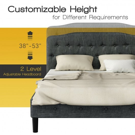 Queen Upholstered Headboard with Adjustable Heights-Light Gray LuxuryLifeWay Online Store