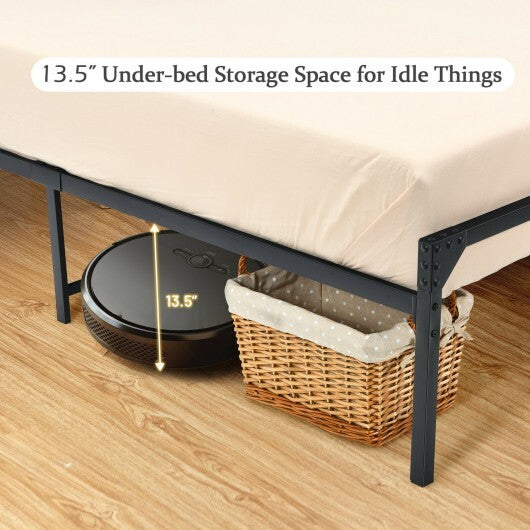 Platform Full/Queen Bed with Rustic Headboard and Footboard-Full Size - Color: Black - Size: Full Size LuxuryLifeWay Online Store