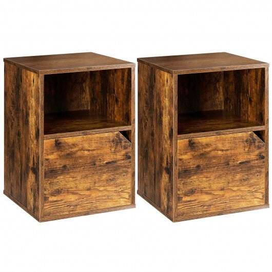 Set of 2 Nightstands Side End Table for Living Room-White LuxuryLifeWay Online Store