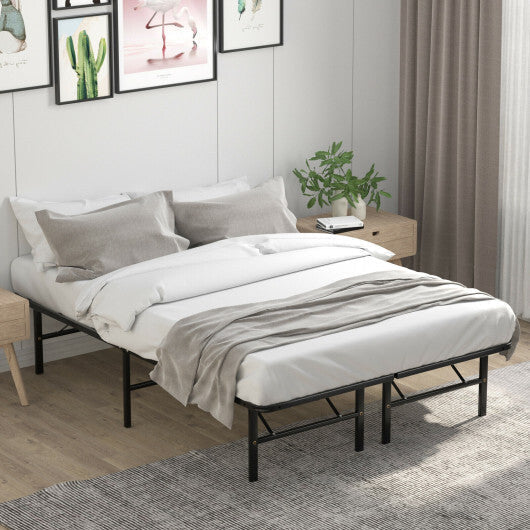 Twin/Full/Queen Size Foldable Metal Platform Bed with Tool-Free Assembly-Full Size LuxuryLifeWay Online Store