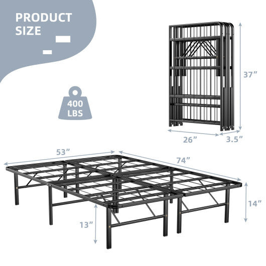Twin/Full/Queen Size Foldable Metal Platform Bed with Tool-Free Assembly-Full Size LuxuryLifeWay Online Store